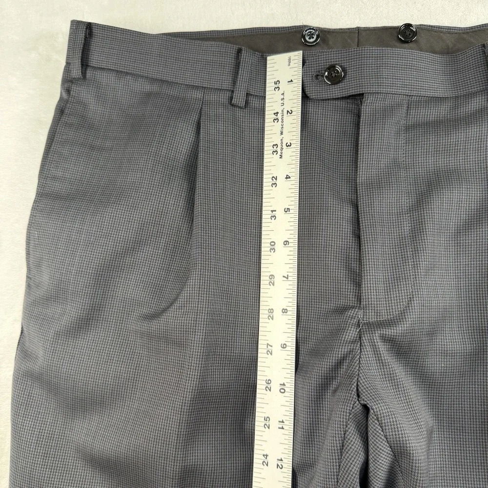 Indochino Suit Mens 44L Pants 36x29 100% Wool Career Houndstooth Blue Brown